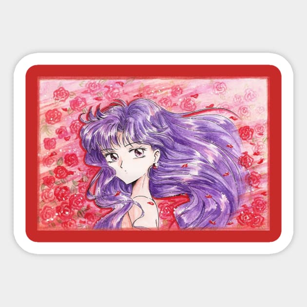 Rei Hino in Roses Sticker by eosofdawn